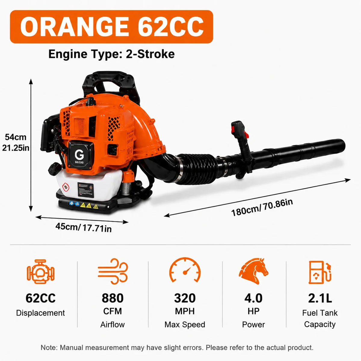 Gas Powered Backpack Leaf Blower With Variable Speed Cruise Control