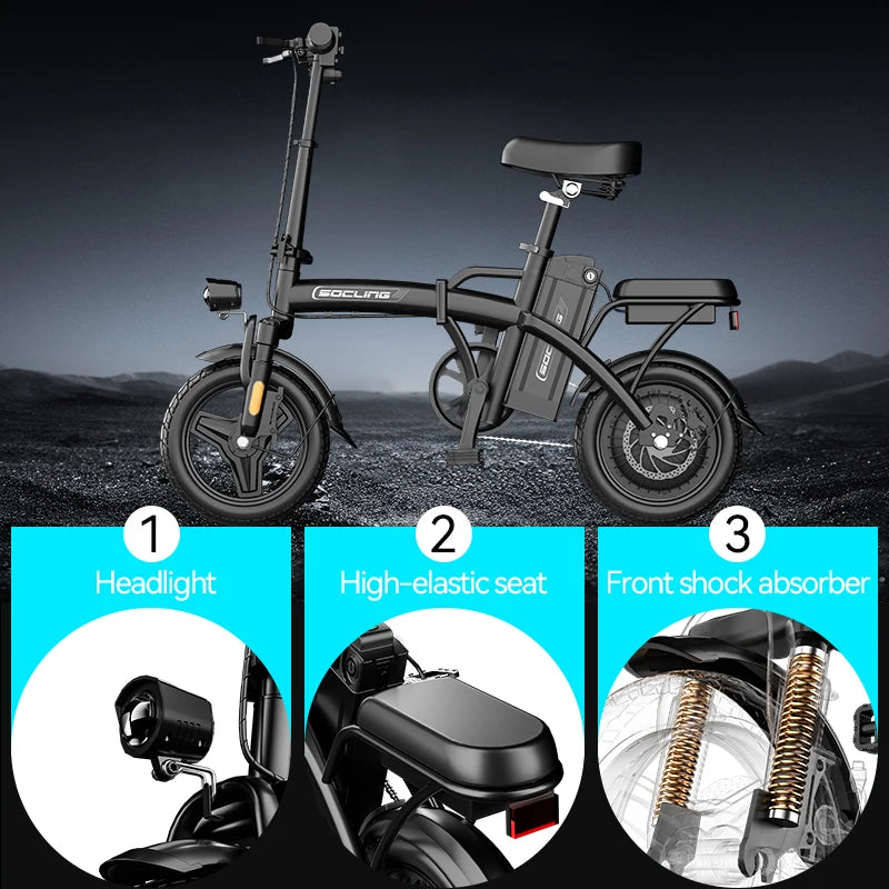 Foldable Commuter 500W Electric Bike With Removable Battery