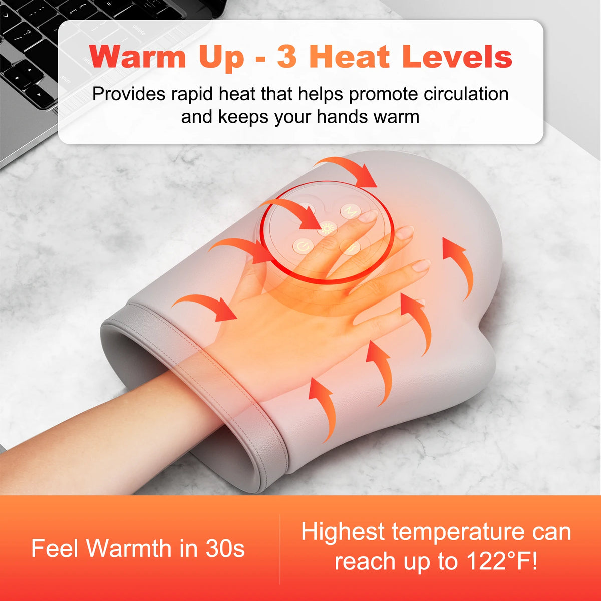 LEERCON Heated Hand Massager Glove With Compression And Heat
