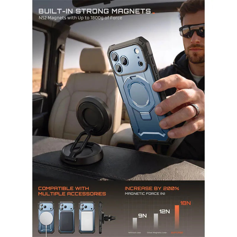 SUPCASE For iPhone 18 Pro Max/17 Pro Max/18 Pro/17 Pro Case UB Grip Pro Magnetic Phone Case with Tempered Glass Screen Protector