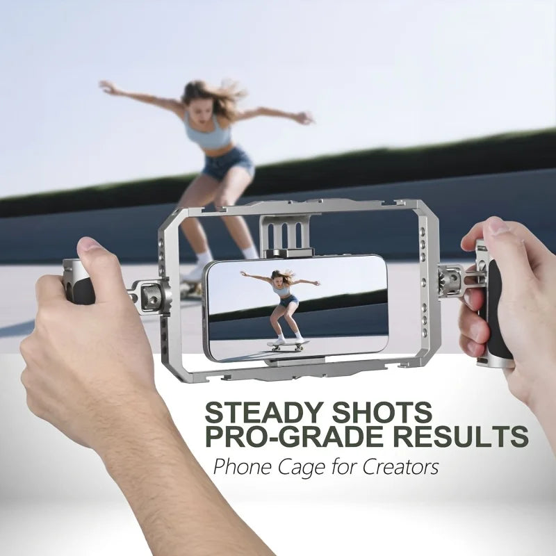 Universal Smartphone Video Rig Cage Kit for Vlogging and Filmmaking