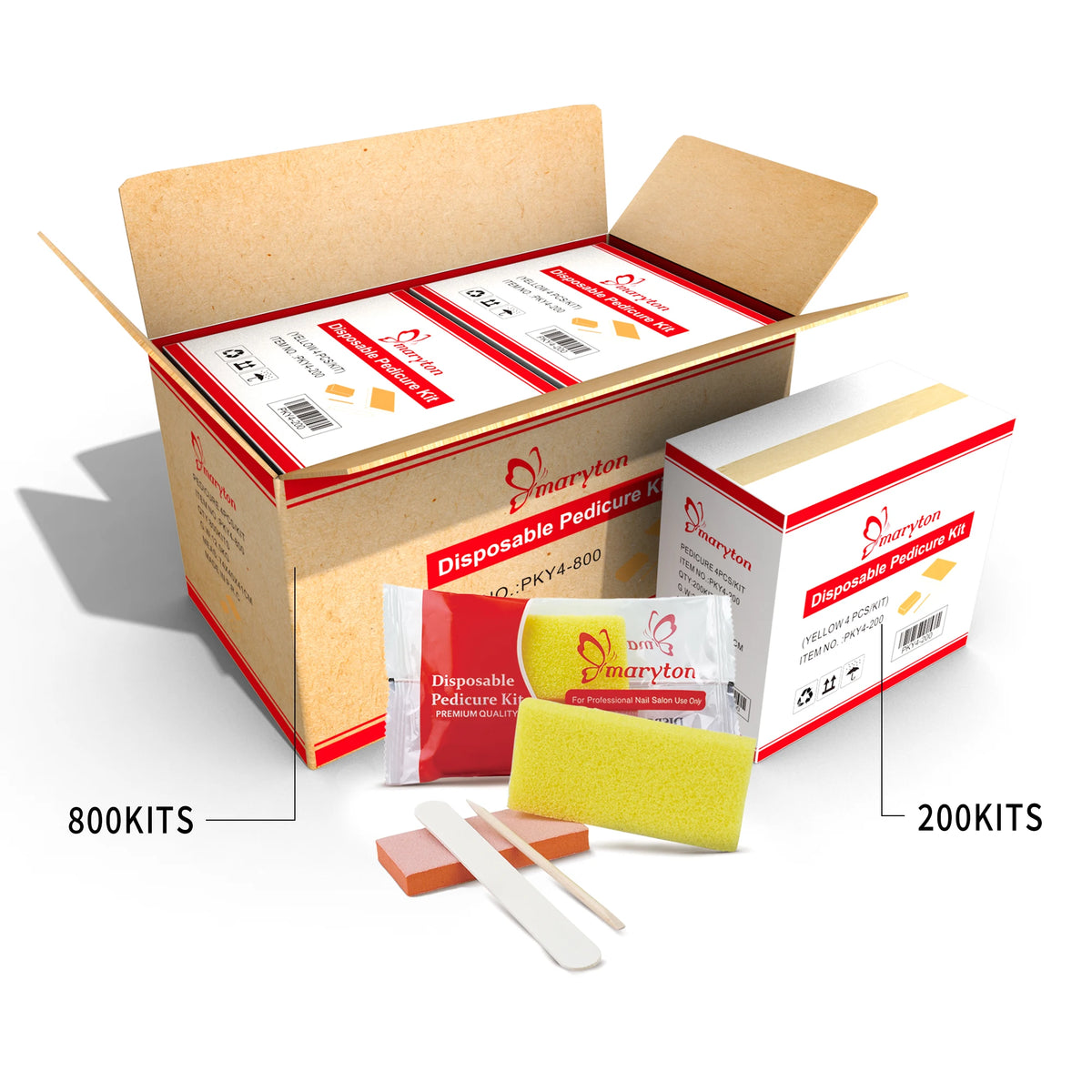 Maryton Disposable Pedicure Kits With Nail Files And Buffers