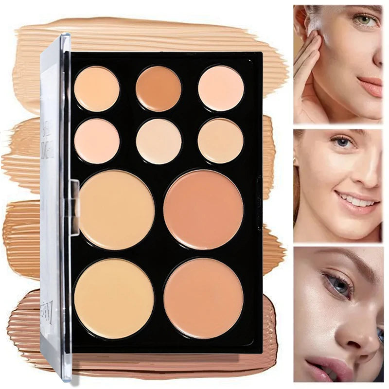 VERONNI Cream Contour Concealer Palette With Brush, Highlighter And Bronzer