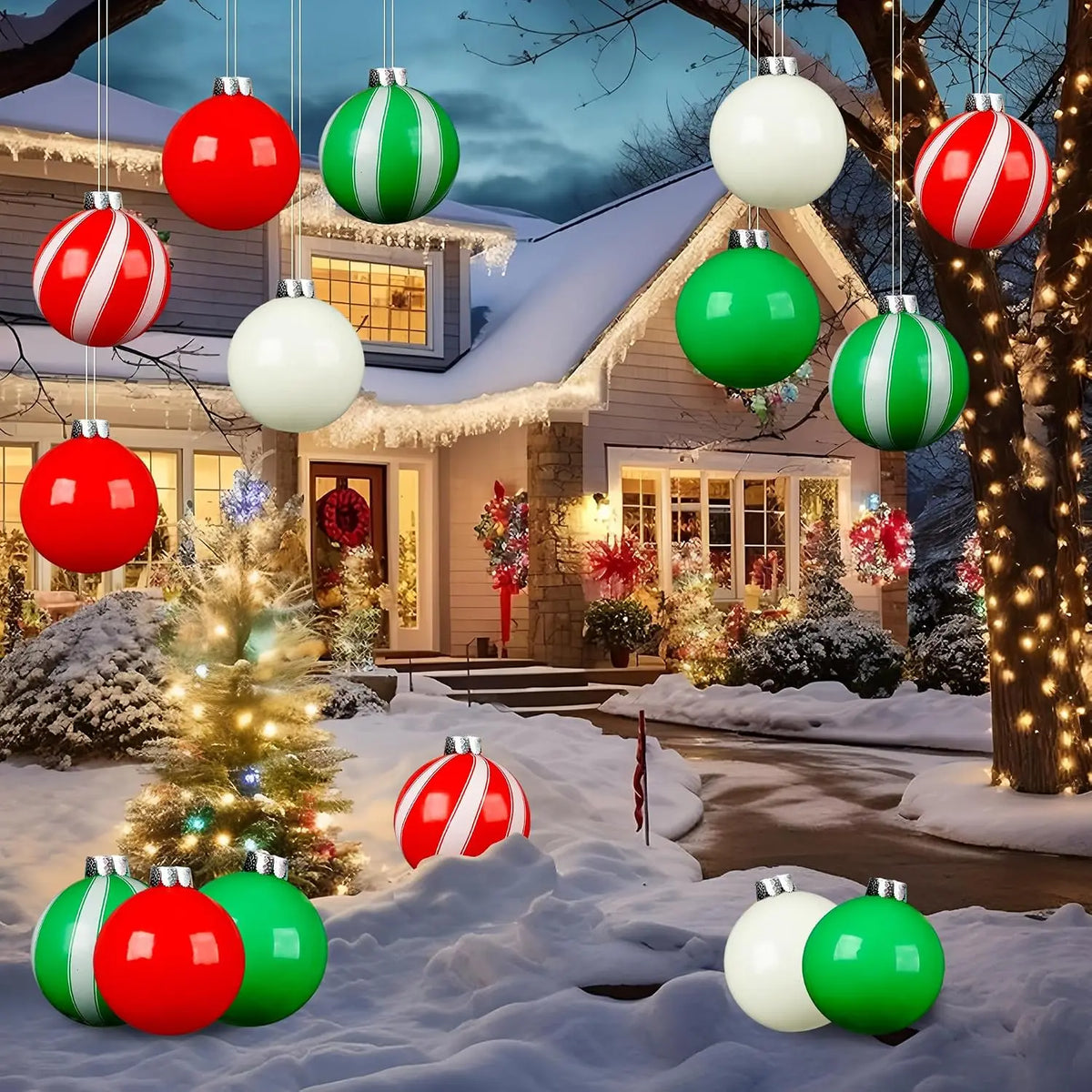 Giant Inflatable Christmas Ball Ornaments For Outdoor Holiday Decor
