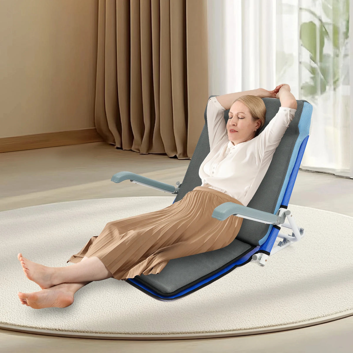 Adjustable Folding Bed Backrest Floor Chair for Reading Relaxation