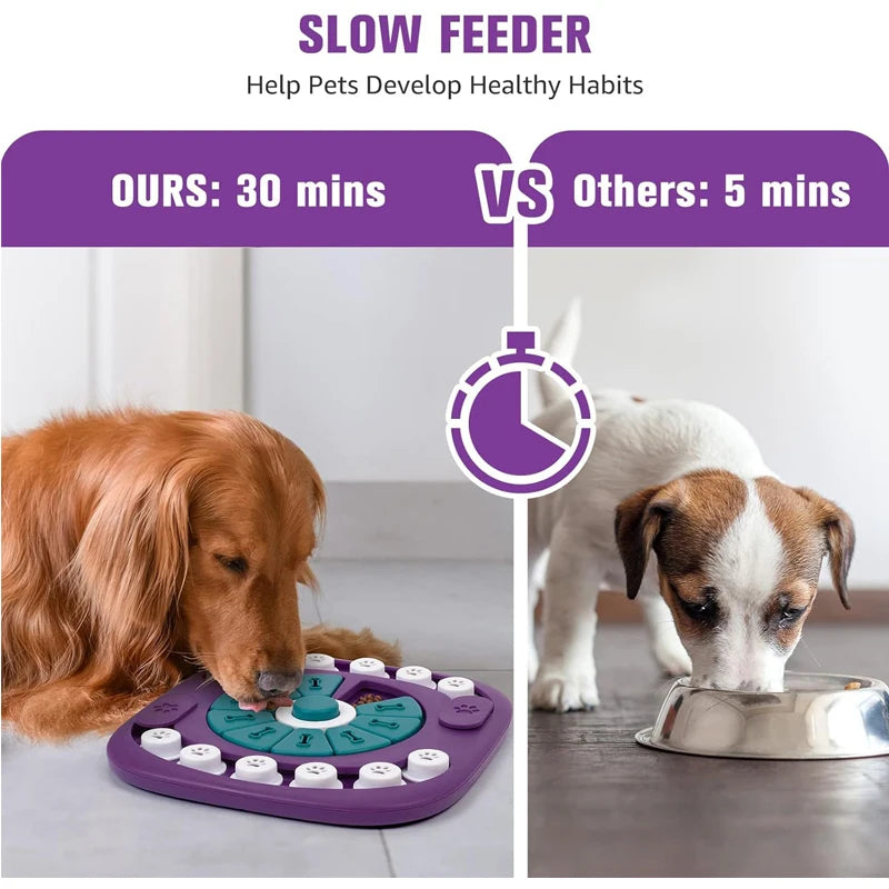 Dog Puzzle Feeder Toy, Interactive Treat Dispensing Dog Enrichment Toy, Slow Feeding Brain Stimulation Game for Small Medium Large Dogs
