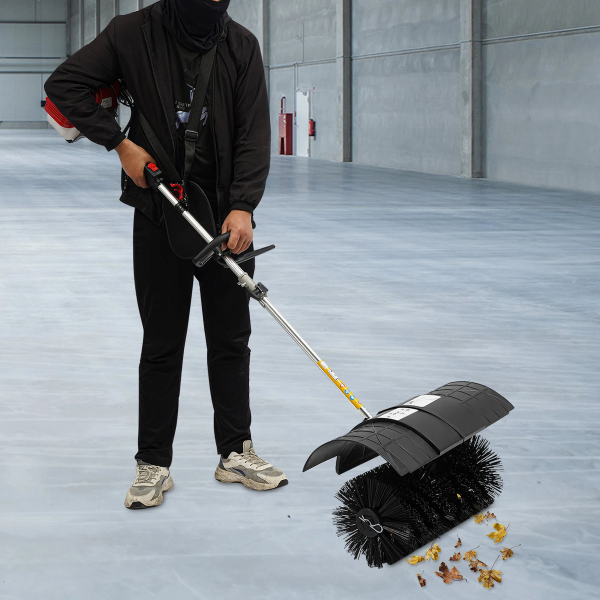 Gas Powered Walk Behind Sweeper for Lawn and Driveway Cleaning