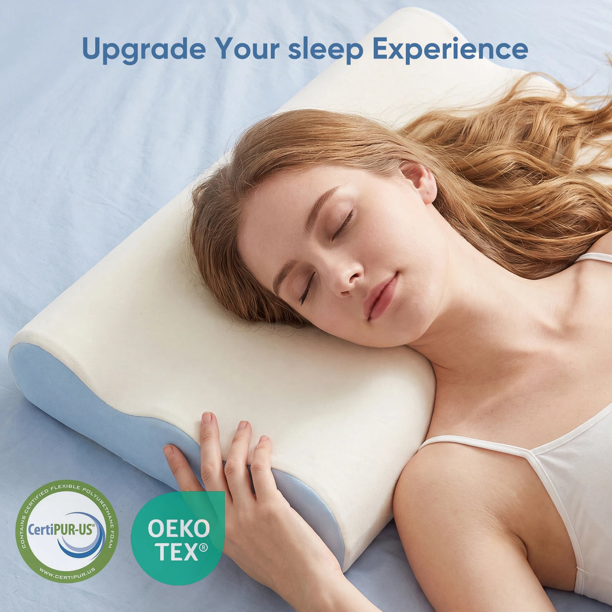 MCQ Memory Foam Cervical Pillow With Cooling Breathable Cover Ergonomic Neck Pillow Comfort Removable Washable Cover Design For Home Bedroom