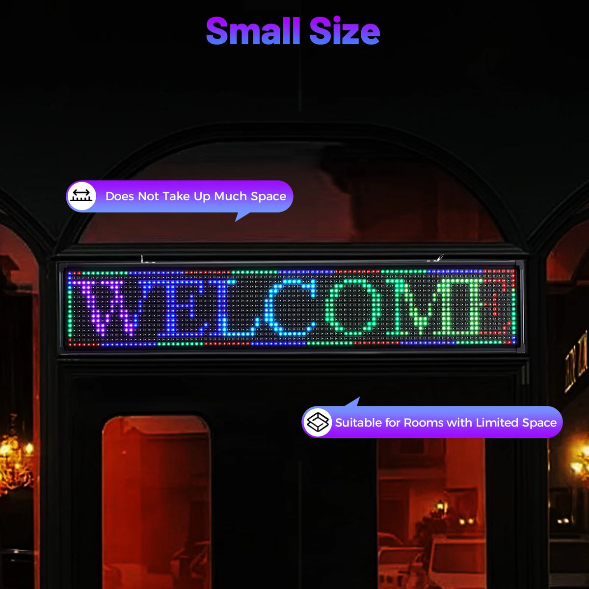 Led Scrolling Sign Board Programmable Digital Advertising Display 7 Color Modes For Commercial Advertising