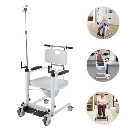 Multifunctional Patient Lift Transfer Chair With Shower Commode