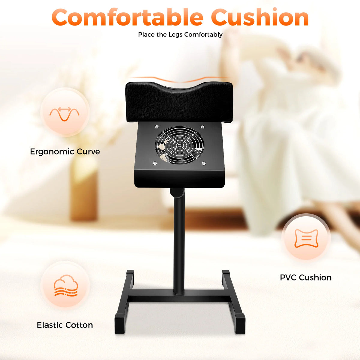 Professional Pedicure Stool w/Dust Cleaning Fan Nail Bench Manicure Chair Beauty Salon Spa Stool Footrest W/Cleaning Fan Bag