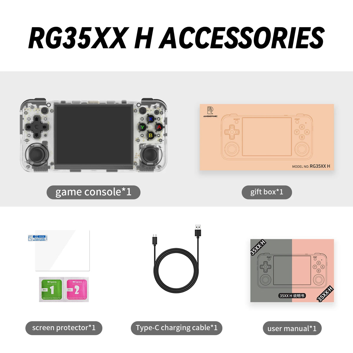 ANBERNIC RG CubeXX & RG40XX H & RG35XX H Retro Handheld Game Console H700 Linux  64-bit 5000 Video Games Supports WIFI Bluetooth