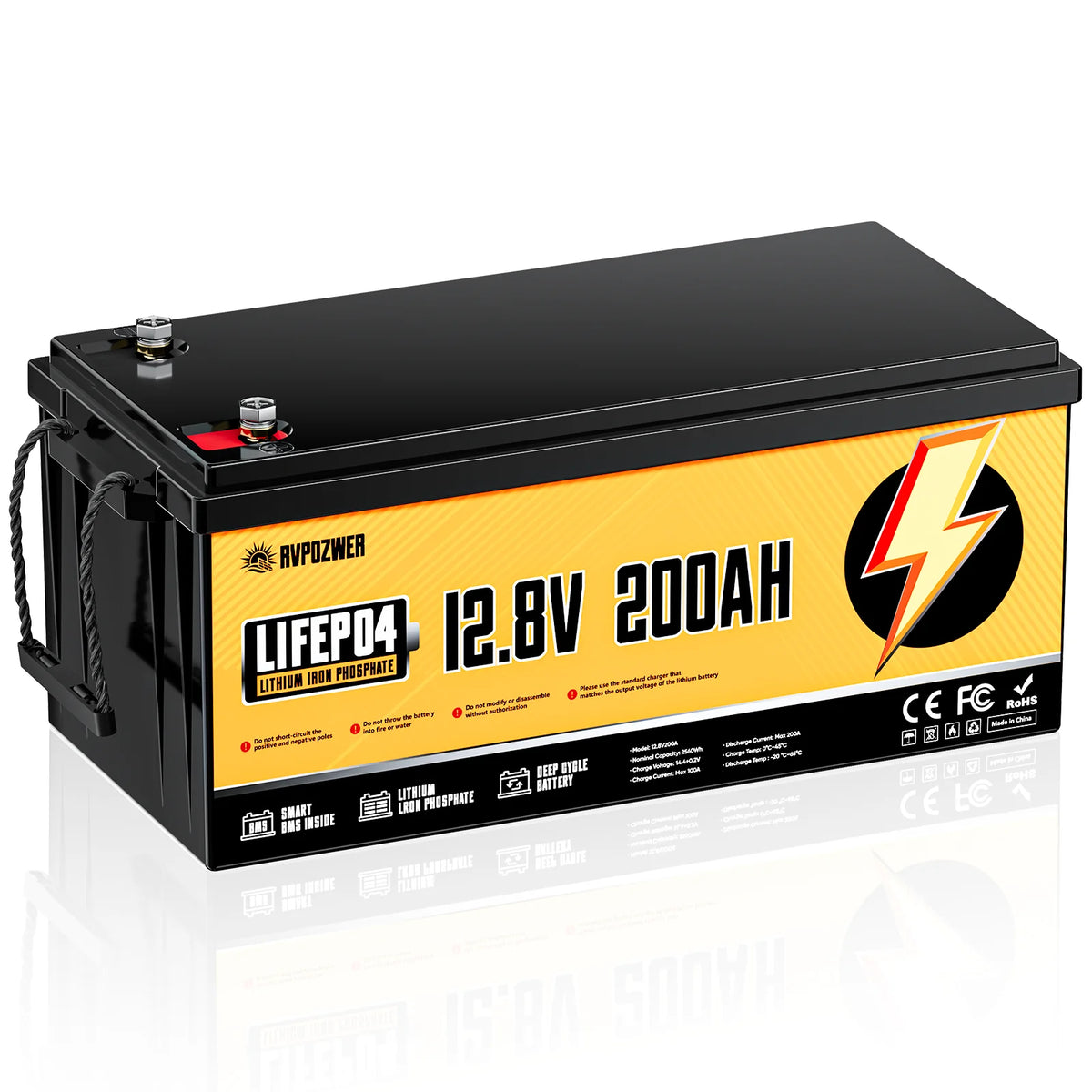 RVPOZWER LiFePO4 Battery With Smart BMS for Solar Energy Storage