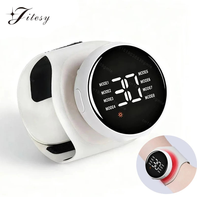 Electric Wrist Massager Tens EMS Pulse Red Light 8 Modes 30 Levels for Tenosynovitis Muscle Fatigue Relief Health Care