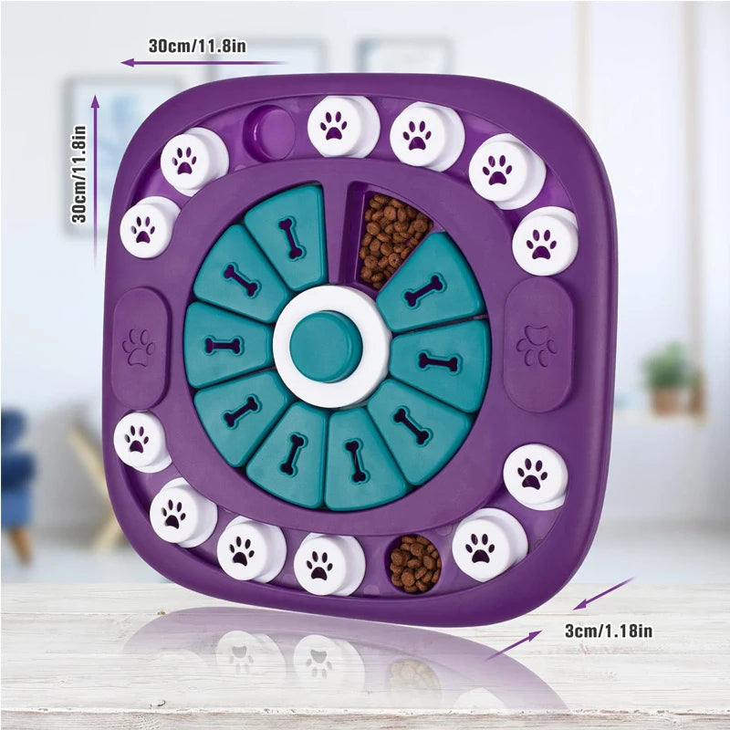Dog Puzzle Feeder Toy, Interactive Treat Dispensing Dog Enrichment Toy, Slow Feeding Brain Stimulation Game for Small Medium Large Dogs