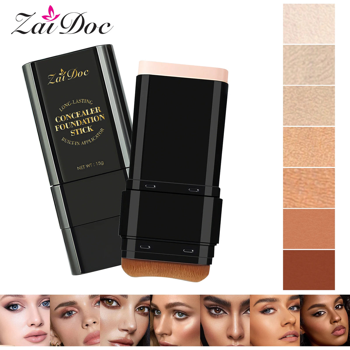 ZaiDoc Long Lasting Full Coverage Concealer Foundation Stick Makeup