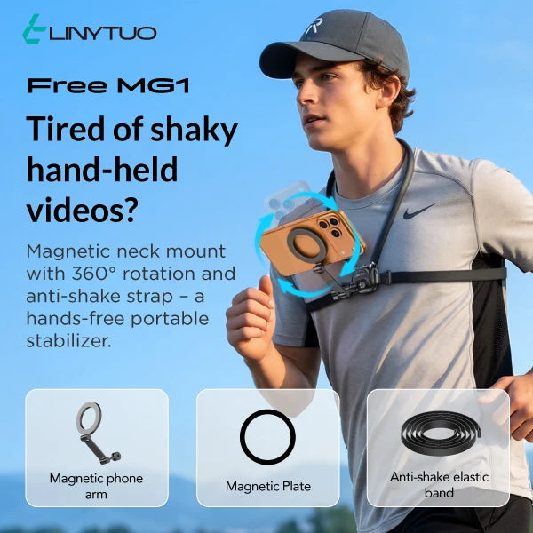 1. LINYTUO Neck Mount Phone Holder, Hands Free POV Vlog Shooting 360° Adjustable Wearable Neck Hanging Bracket` 2.