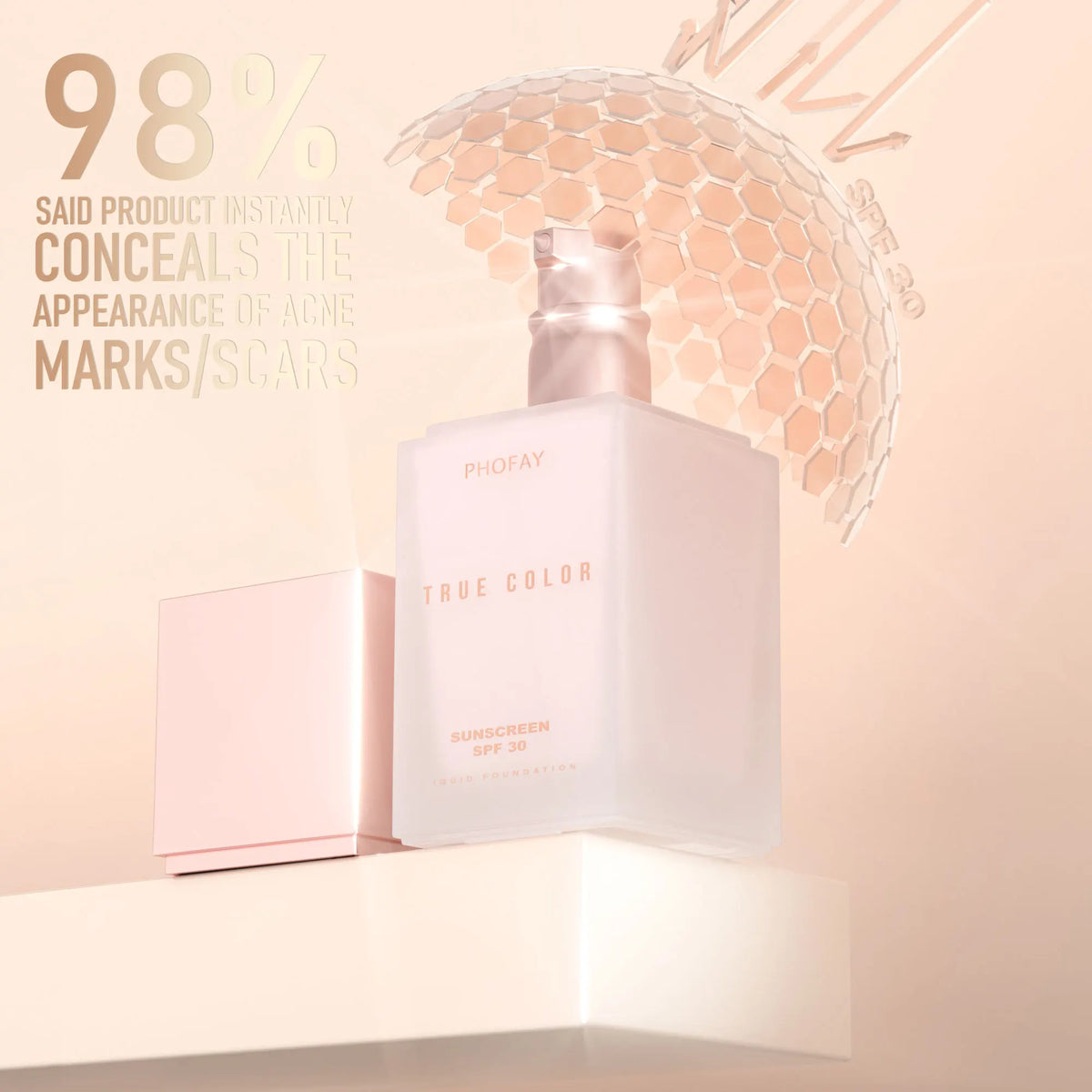 Waterproof Hydrating Liquid Foundation With SPF 50 For Smooth Coverage