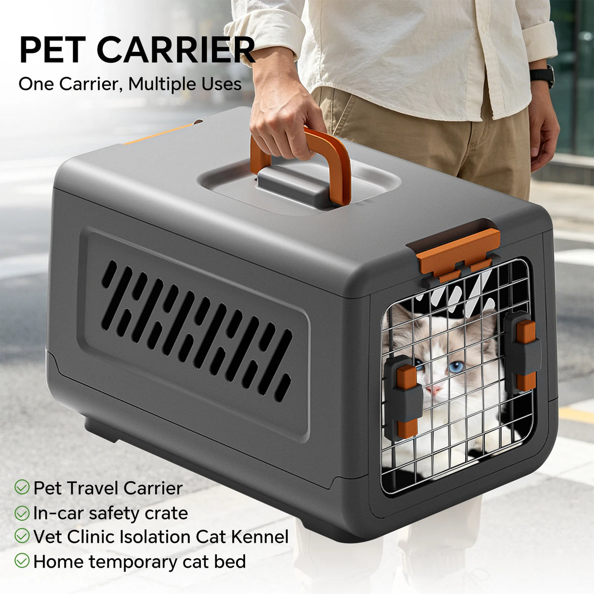 Outdoor Travel Pet Handheld Box Thick Durable Ventilated Breathable Large Capacity Removable Easy To Clean Cat Dog Airplane Box