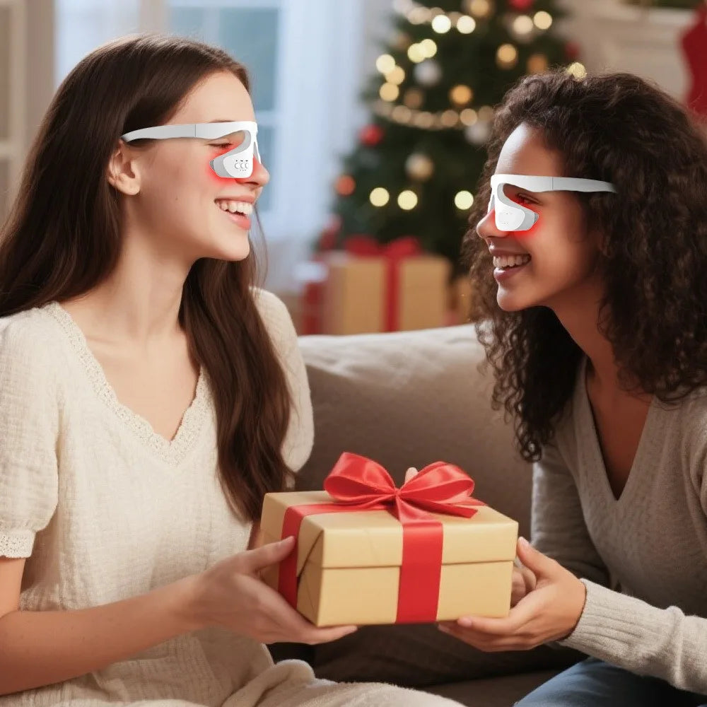 Red Light Eye Massager, Eye Relaxation Massager for Fading Dark Circles Smoothing Fine Lines Around the Eyes Beauty and Eye Care