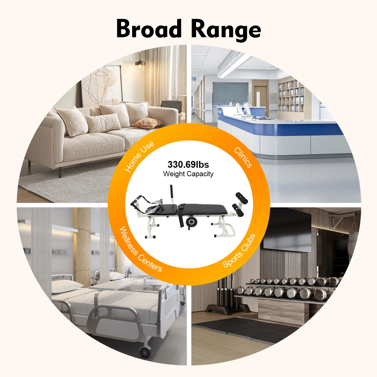 Adjustable Cervical Lumbar Traction Bed Neck Stretching Device