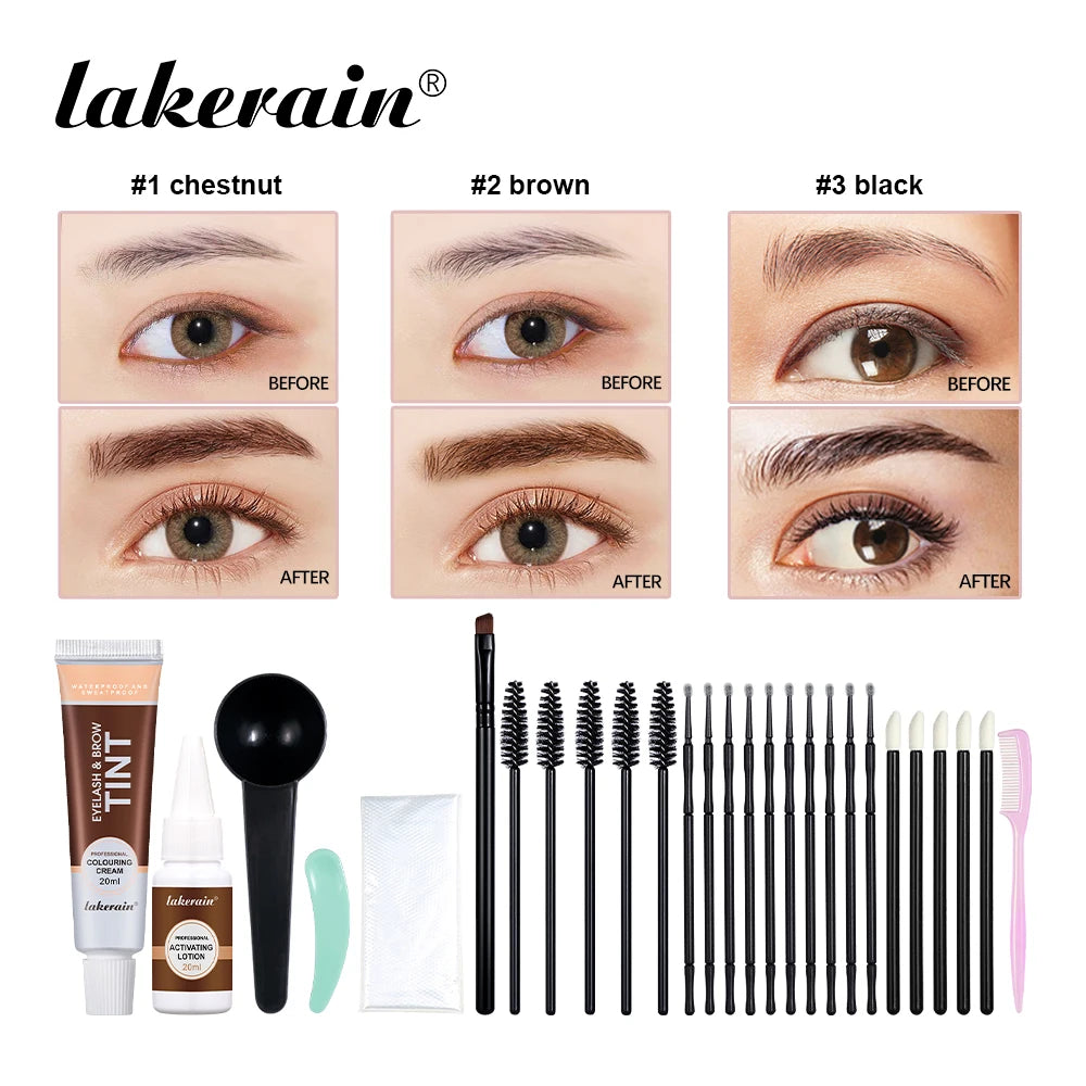 Lakerain Eyelash And Brow Tint Kit For Semi Permanent Results
