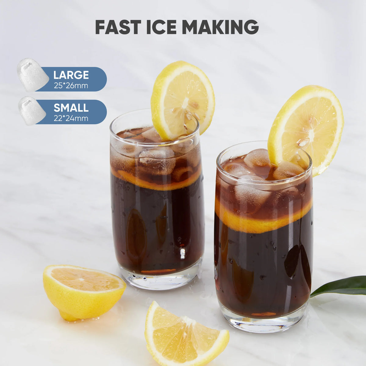 JHK Portable Countertop Ice Maker With Self Cleaning Function