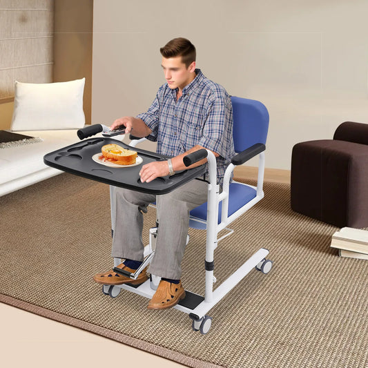 Hydraulic Patient Lift Transfer Chair With Adjustable Shower Seat