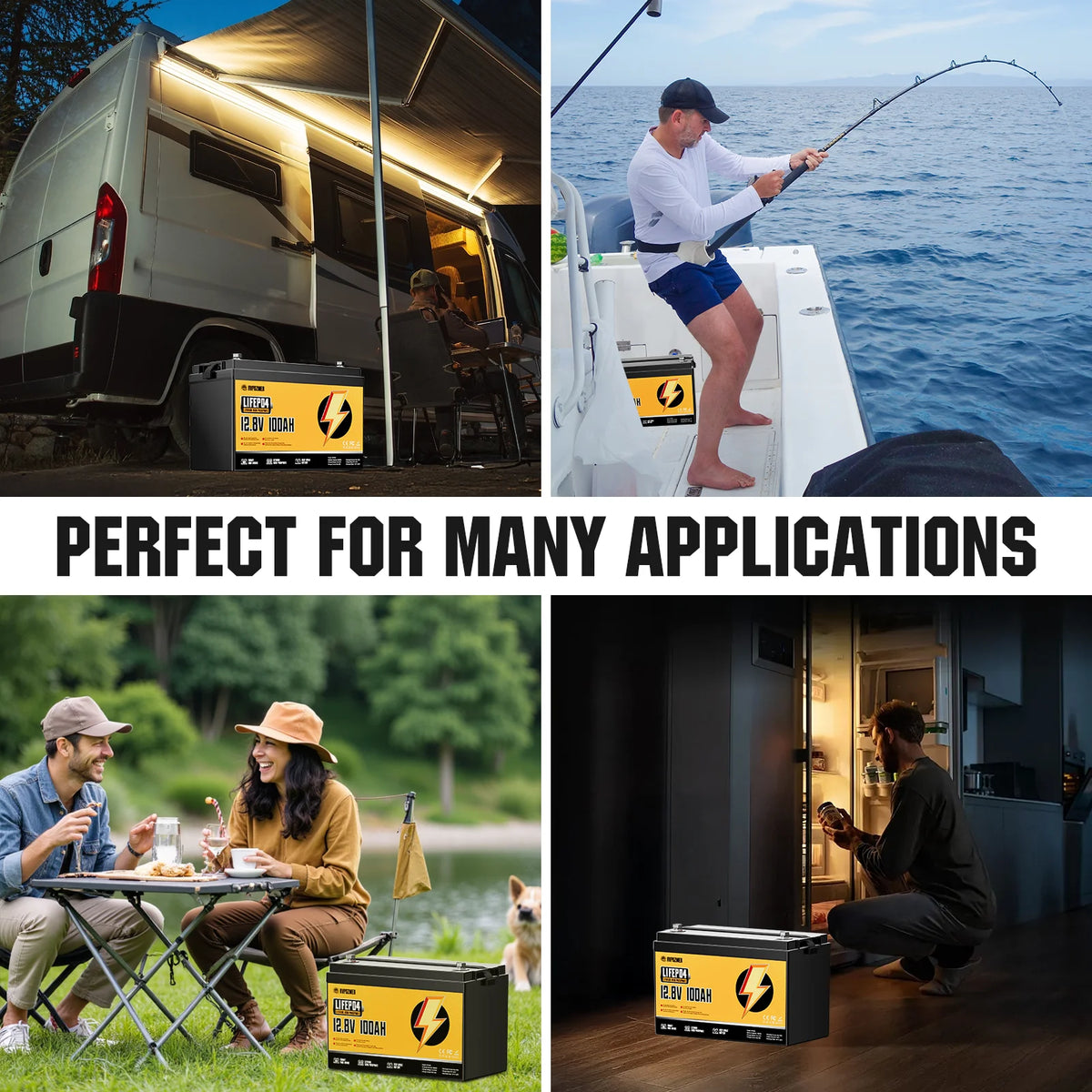 RVPOZWER LiFePO4 Lithium Battery for RV Marine and Solar Power