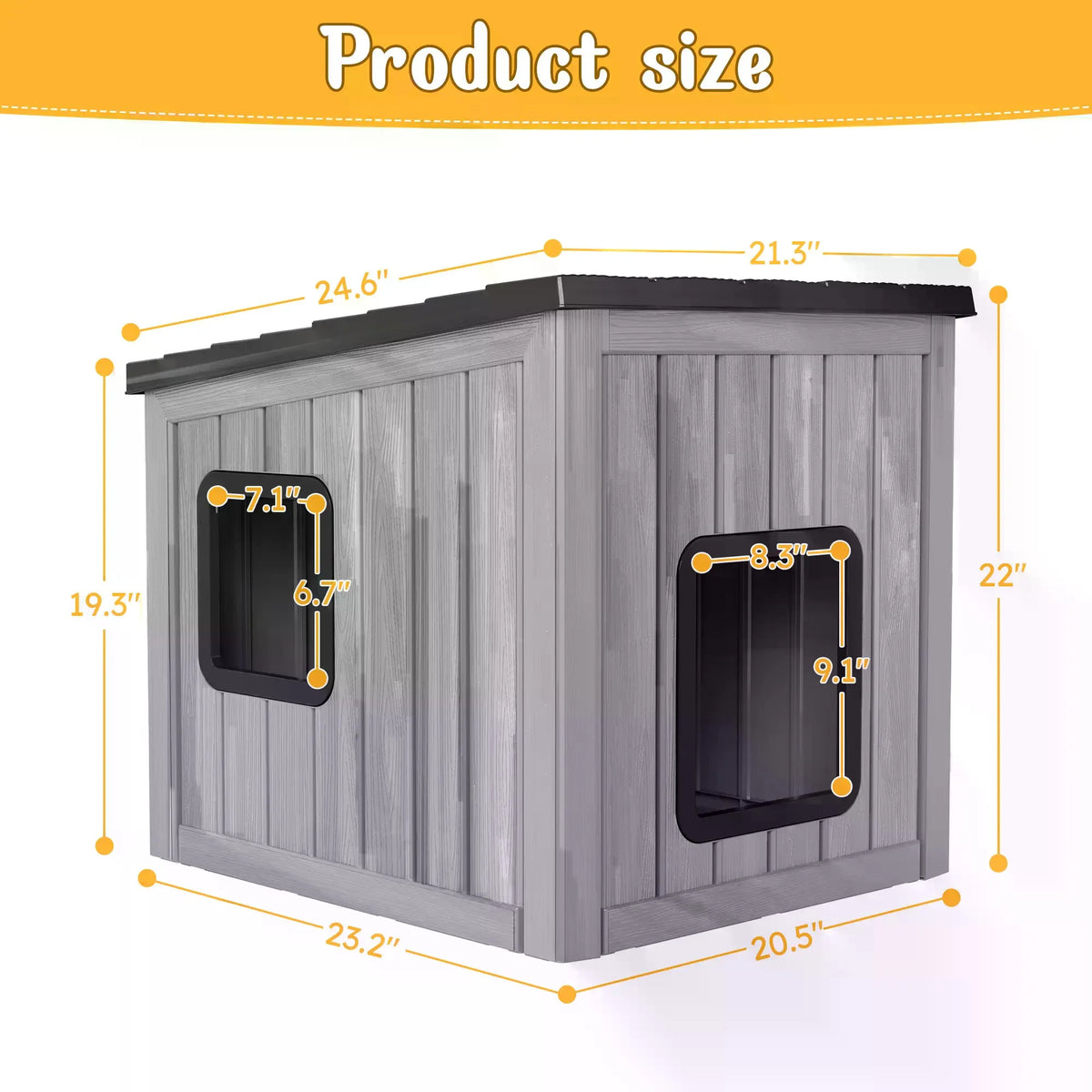 Outdoor Resin Cat House with Roof, Weatherproof Shelter for Small Pets, Stylish and Durable for Patio & Backyard,Summervibes