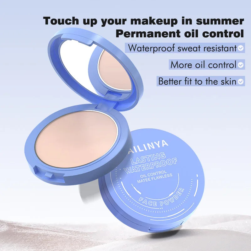 Waterproof Matte Pressed Powder Foundation for Full Coverage Oil Control