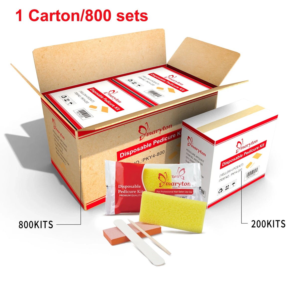 Maryton Disposable Pedicure Kits With Nail Files And Buffers