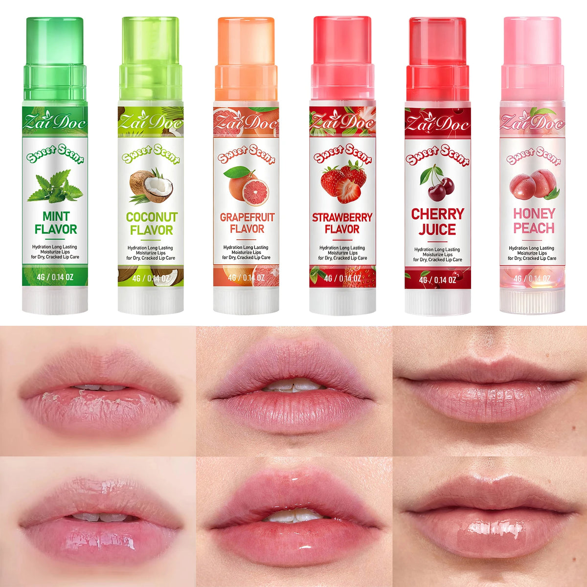 ZaiDoc Flower Jelly Crystal Lipstick and Moisturizing Fruit Lip Balm