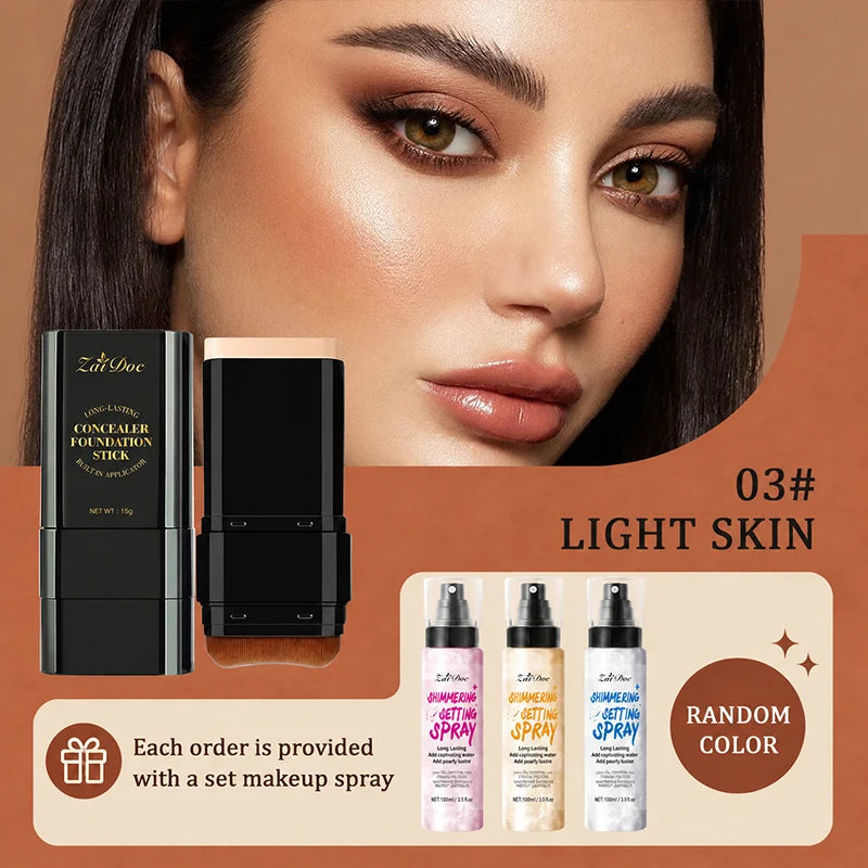 ZaiDoc Long Lasting Full Coverage Concealer Foundation Stick Makeup