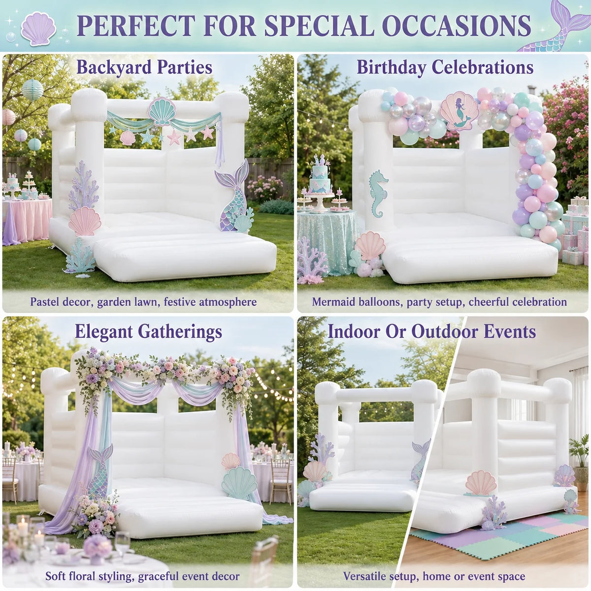 Commercial Grade PVC Inflatable Bounce House for Outdoor Family Fun