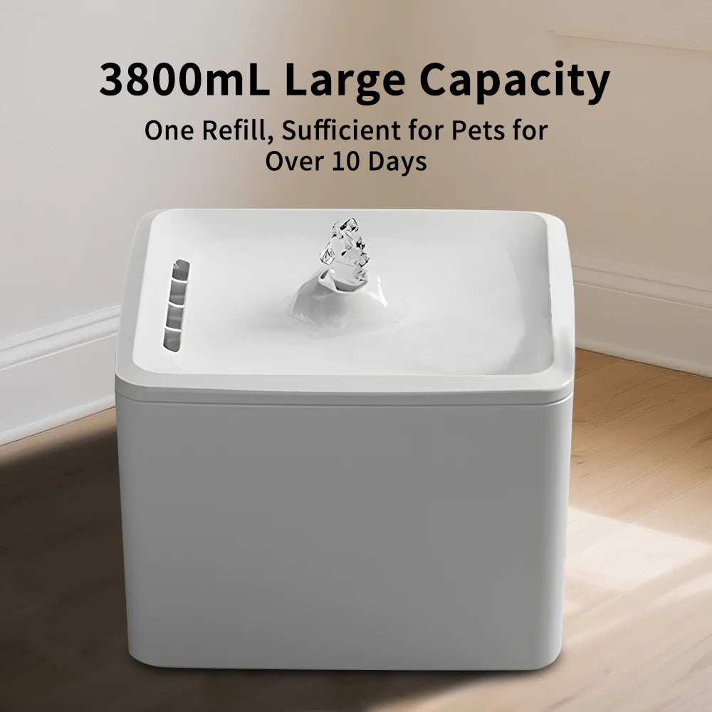 3.8L Large-Capacity Square Pet Water Feeder Removable Easy To Clean Durable Silent Filtration Cat And Dog Drinking Fountain