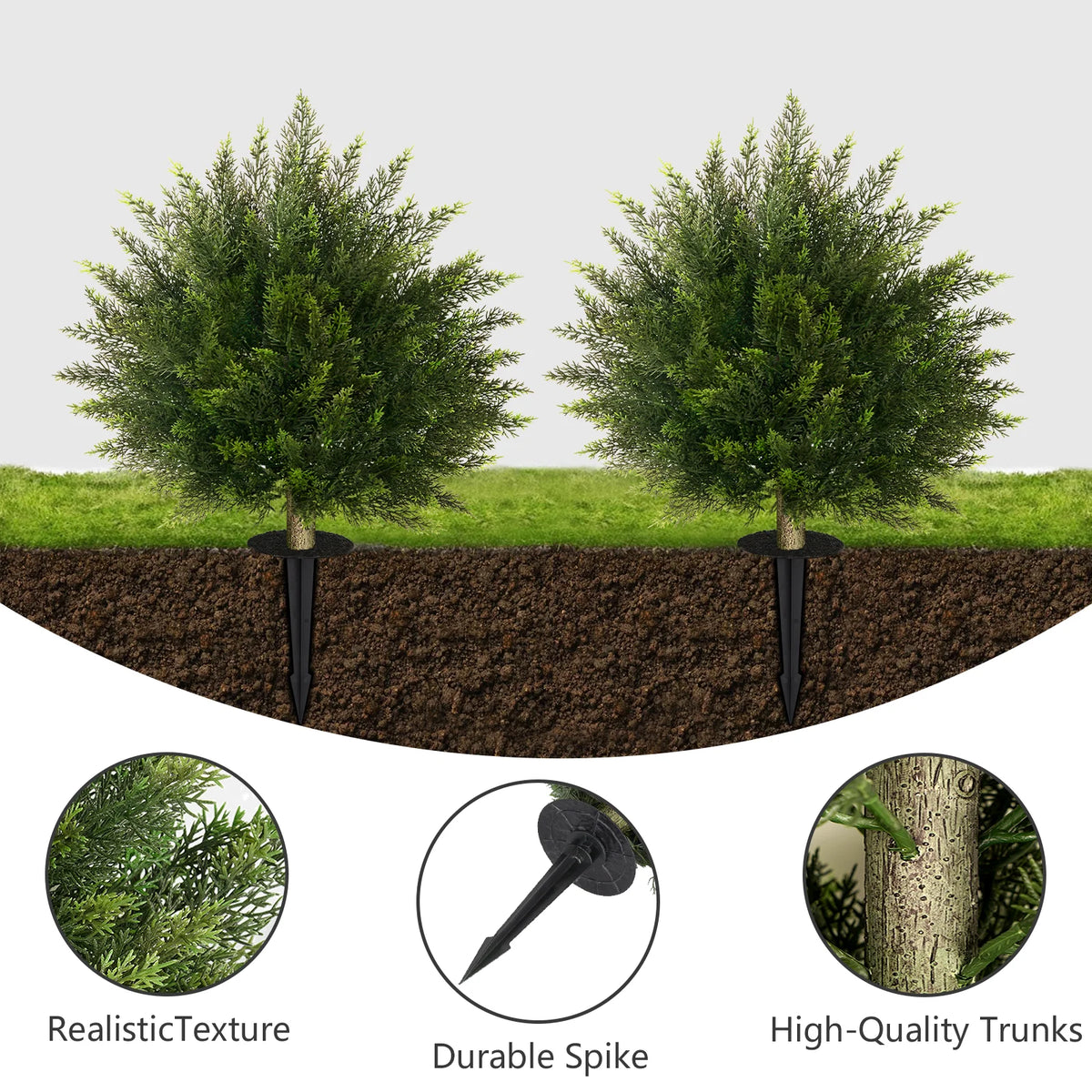 Olitree Artificial Cedar Cypress Topiary Plants For Outdoor Decor