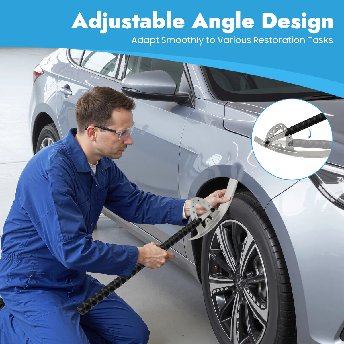 Bymaocar Adjustable Car Fender Dent Removal and Repair Tool Kit