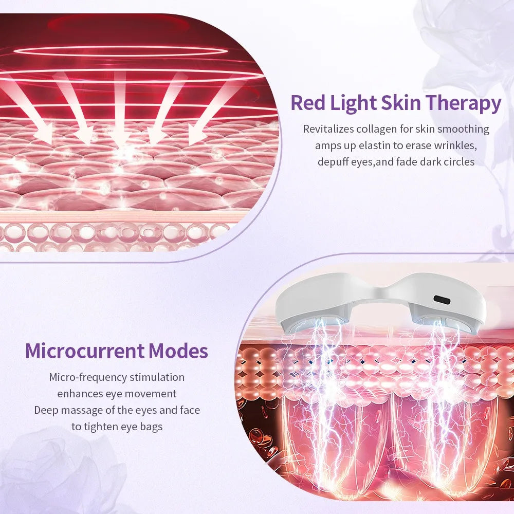 Red Light Eye Massager, Eye Relaxation Massager for Fading Dark Circles Smoothing Fine Lines Around the Eyes Beauty and Eye Care