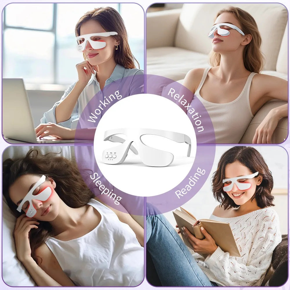 Red Light Eye Massager, Eye Relaxation Massager for Fading Dark Circles Smoothing Fine Lines Around the Eyes Beauty and Eye Care