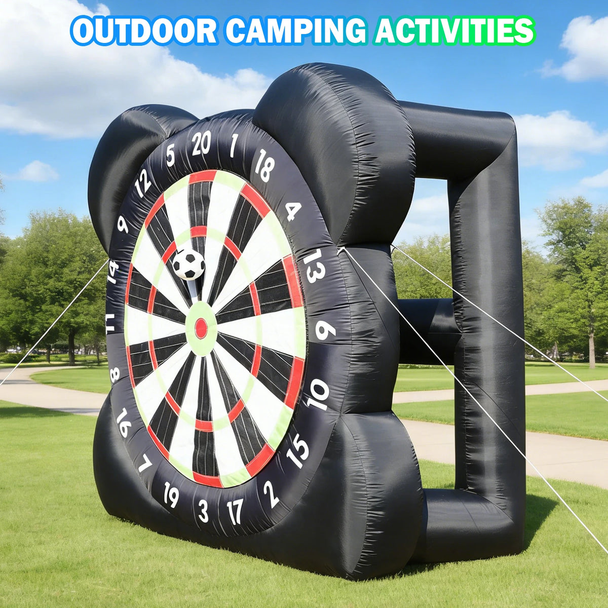Large Inflatable Football Target for Courtyard Outdoor Football Dartboard Indoor Training Kick Goal with Fan And Ball Included