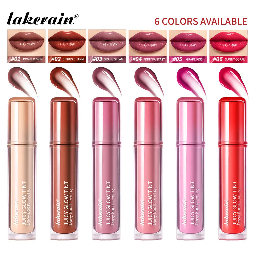 uice Mirror Lip Gloss-Juicy Glow Tint Quick-Drying Long-Wearing Lightweight Non-Sticky Lipstick Moisturized Smooth Luminous Lip