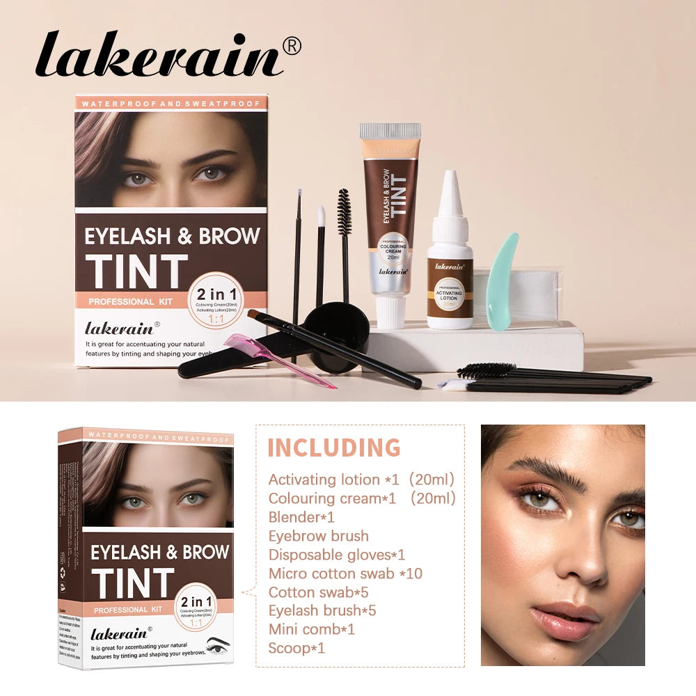 Lakerain Eyelash And Brow Tint Kit For Semi Permanent Results