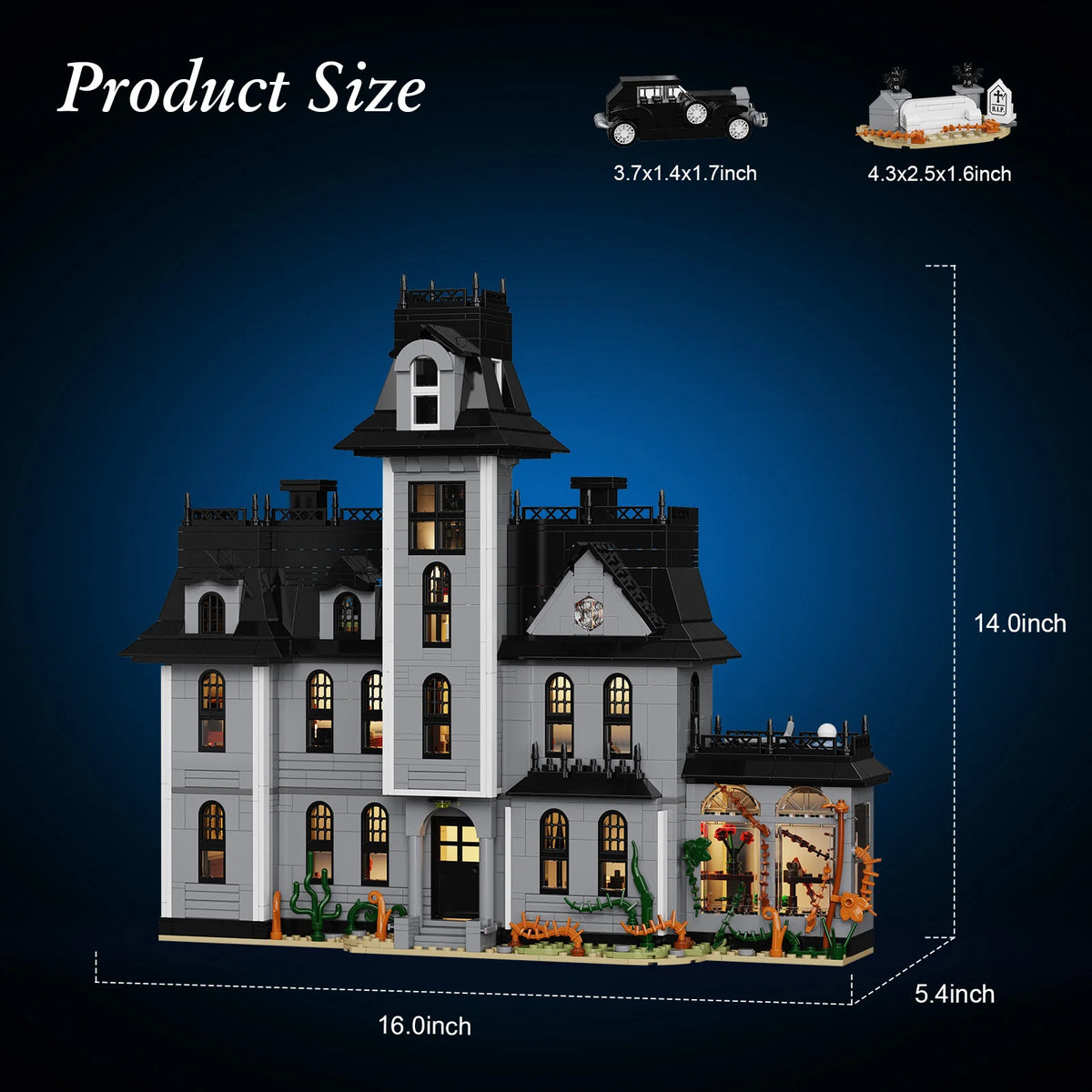 Gothic Manor Building Blocks Set Decorative Architecture Model
