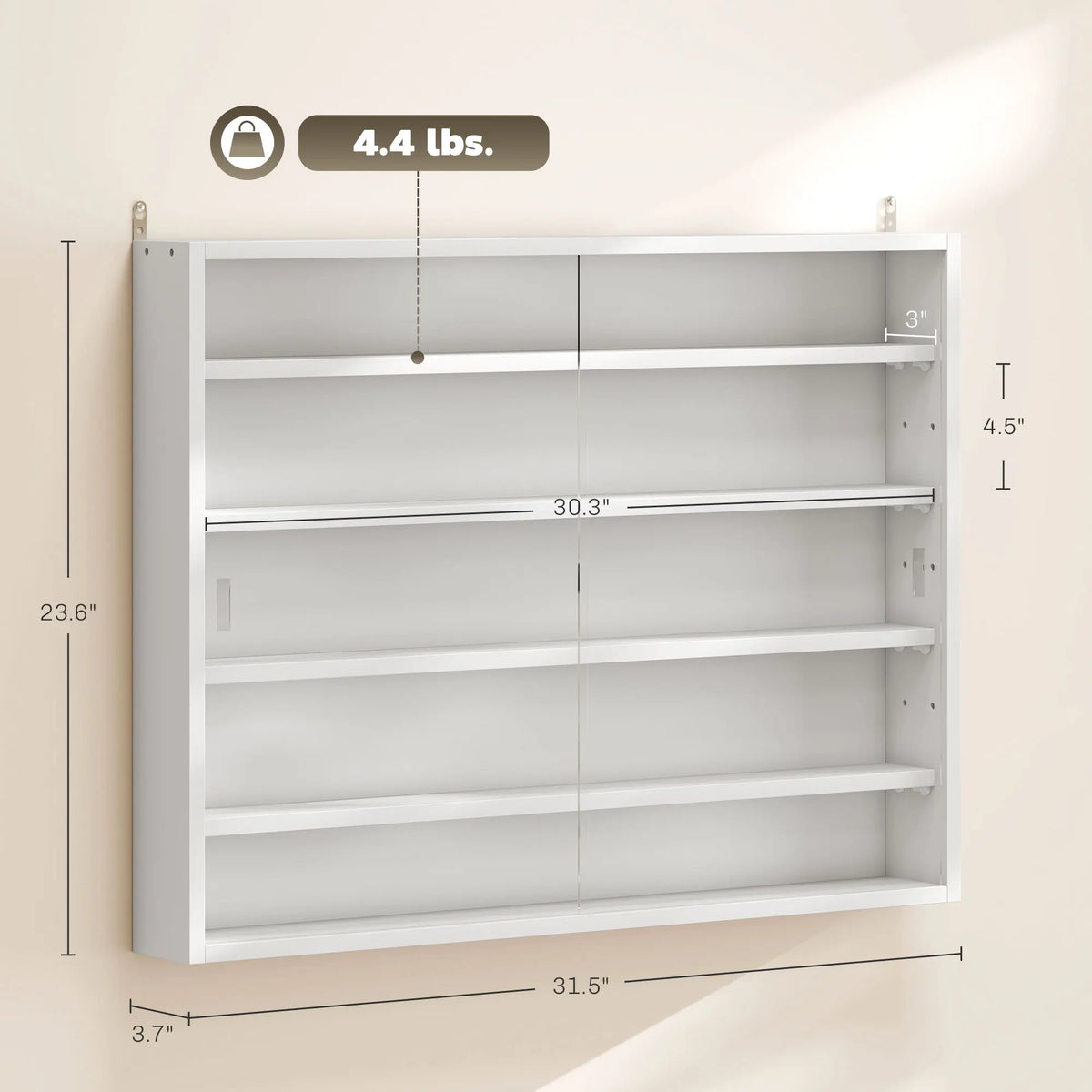 HOMCOM Wall-Mounted Glass Display Cabinet With Adjustable Shelves