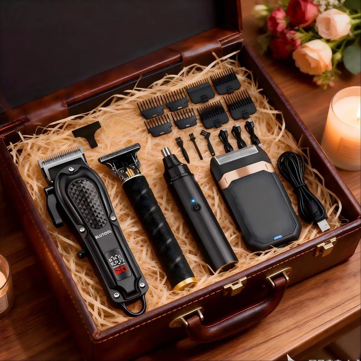 Cordless Mens Grooming Kit With Electric Shaver And Hair Clippers