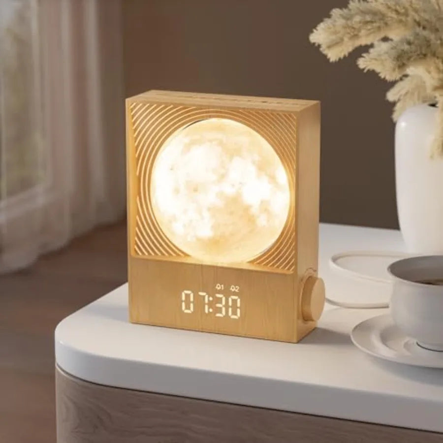 Sunrise Alarm Clocks for Heavy Sleepers, Night Lamp Clocks for Bedrooms with Moon Light, 10 Light Effects, 30/60/90 Timer, 10 S