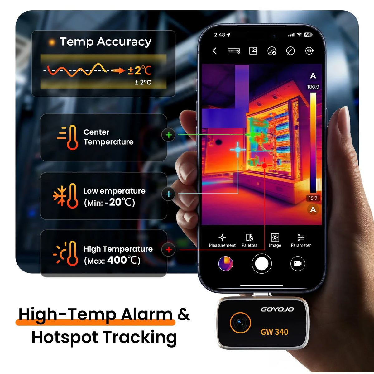 GOYOJO GW192A GW340 Infrared Thermal Imaging Camera for Phone Inspection