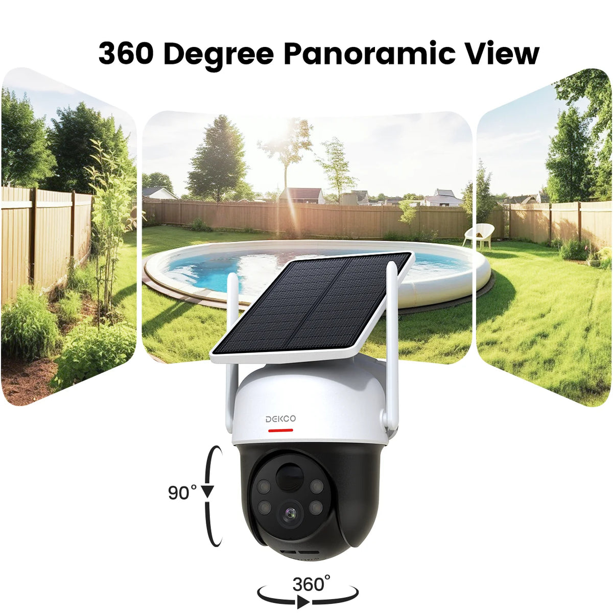 DEKCO Wire-Free Solar WiFi Security Camera With Two-Way Audio