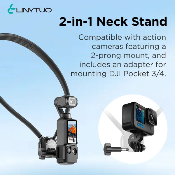 1. LINYTUO Neck Mount Phone Holder, Hands Free POV Vlog Shooting 360° Adjustable Wearable Neck Hanging Bracket` 2.